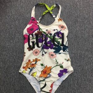 GUCCI Flower Patterns One Piece Swimsuit